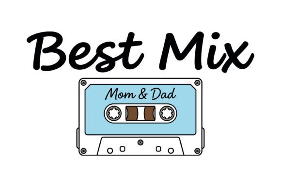 Best Mix Mom Dad Cassette Tape SVG for Graphics & T-Shirt Designs