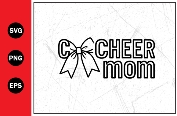 Cheer Mom Elegant Ribbon Bow: Graphics for T-Shirt Designs