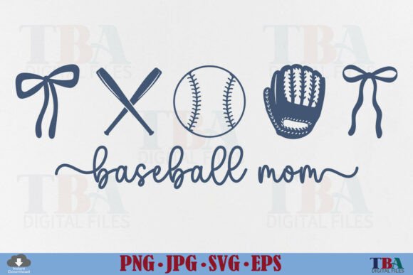 Coquette Baseball Mom Bow: Graphics for T-Shirt Designs