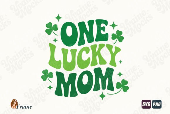One Lucky Mom SVG: Retro Graphics & Illustrations